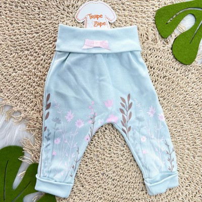 CONJ. DE MALHA 3 PEÇAS - Passarinha no Ninho - Off White e Azul Piscina Claro